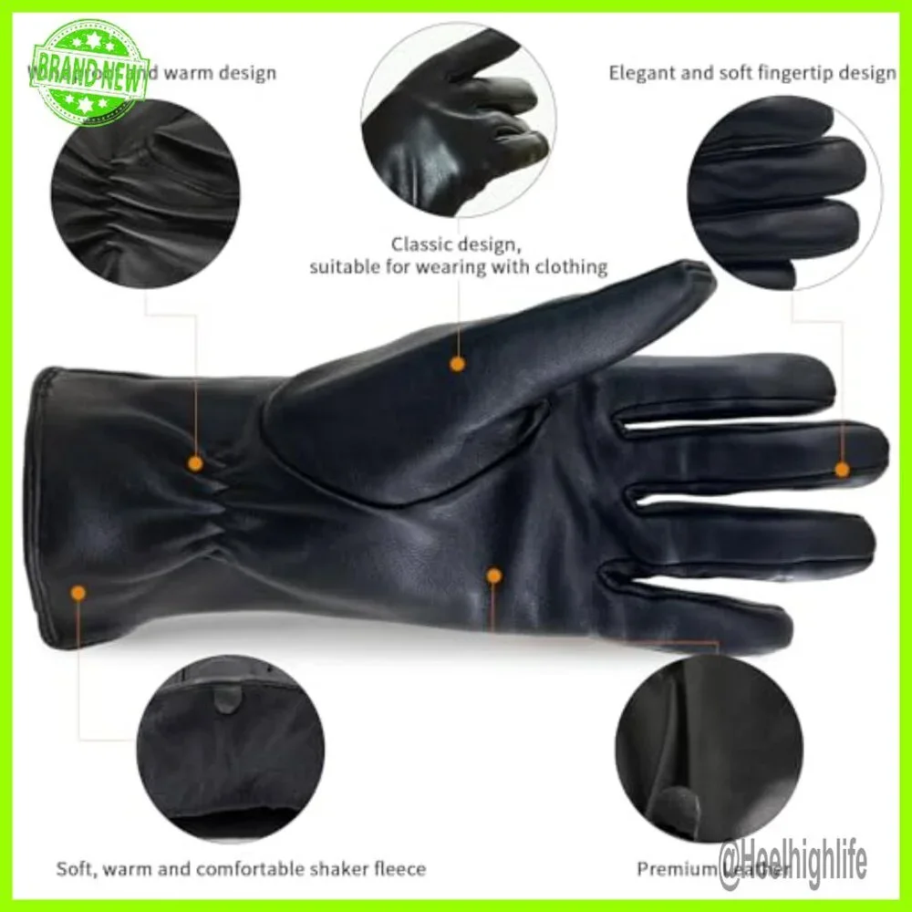 Genuine Sheepskin Leather Gloves Cashmere Lined Women's Medium Cold Weather